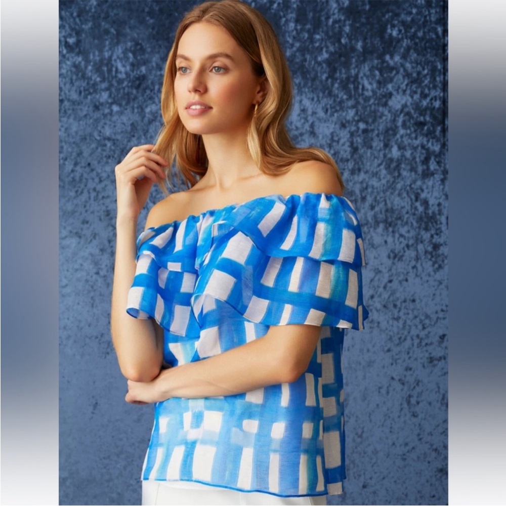 NWT Marie Oliver Yaya Blouse In Amalfi Madras Size XSmall Retail $248